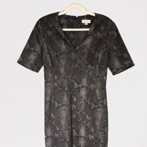 CALVIN KLEIN Black midi dress body on